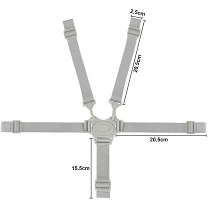 Adjustable 5-Point Safety Harness for Child Seats and Strollers, Gray - Compatible with Most Brands V1237-ZY-203-3477