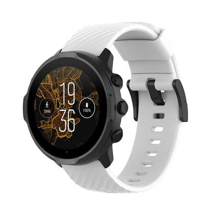 For Suunto 7 Solid Color Silicone Strap - Perfect White 0_MGF White V1237-ZY-203-3480
