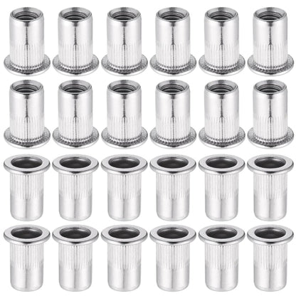 60pcs 304 Stainless Steel Rivet Nut M8 Flat Head Blind Nut Threaded Rivet Nut Rivet Nut for Threaded Insert V1237-ZY-203-3493