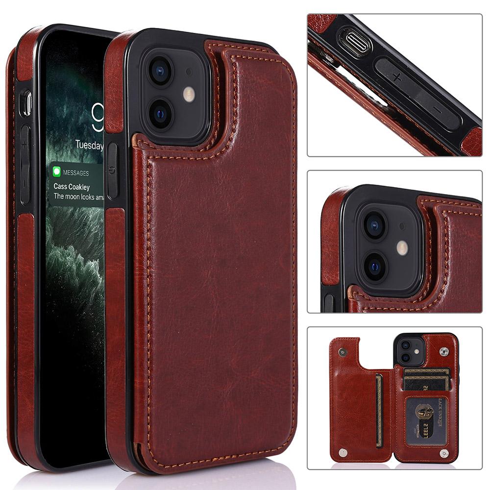 iPhone 12 - Practical and stylish case with card holder Rose gold V1237-ZY-203-3499