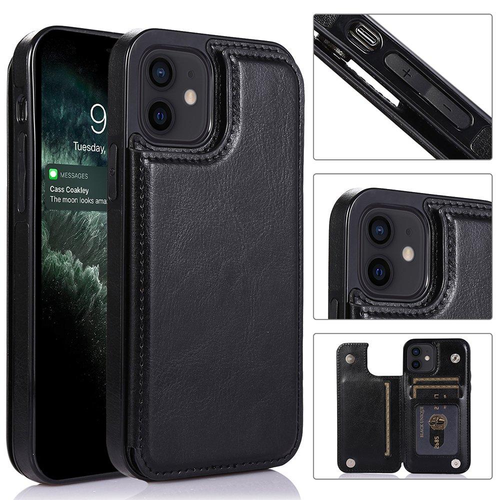 iPhone 12 - Practical and stylish case with card holder Rose gold V1237-ZY-203-3499