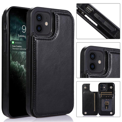 iPhone 12 - Practical and stylish case with card holder Rose gold V1237-ZY-203-3499