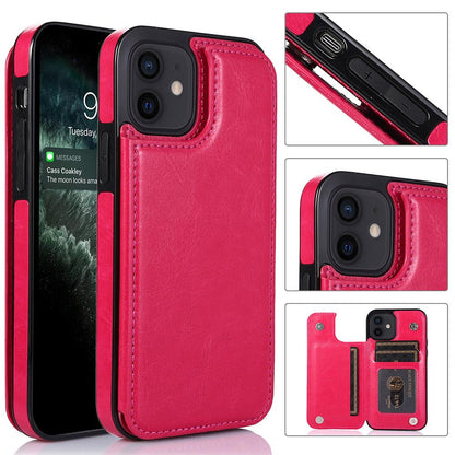 iPhone 12 - Practical and stylish case with card holder Rose gold V1237-ZY-203-3499