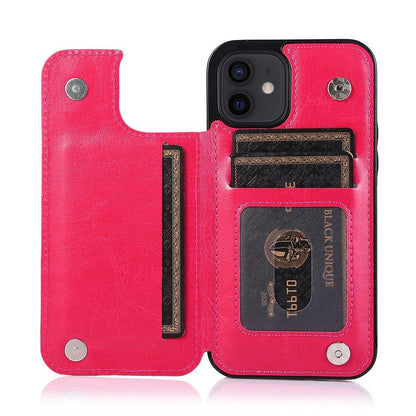 iPhone 12 - Practical and stylish case with card holder Rose gold V1237-ZY-203-3499