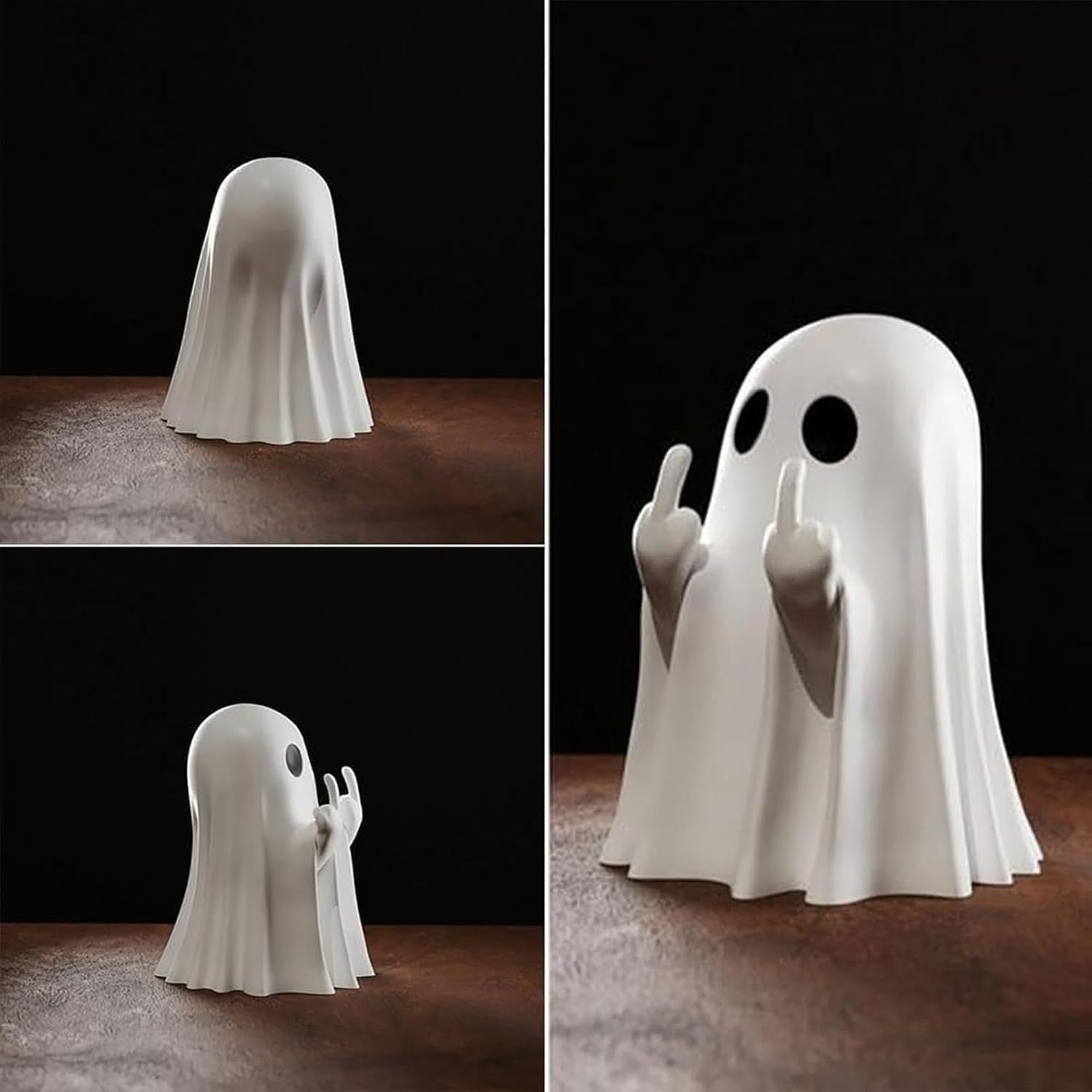Halloween Creative Resin Middle Finger Ghosts, Ghost Festival Decorations, Spranks, Provocation, Garden V1237-ZY-203-3534