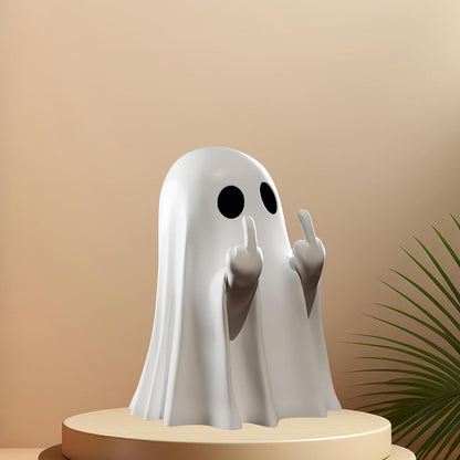 Halloween Creative Resin Middle Finger Ghosts, Ghost Festival Decorations, Spranks, Provocation, Garden V1237-ZY-203-3534