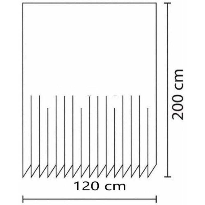 Black Shower Curtain 120x200 cm High Quality Polyester Waterproof Anti-mildew Machine Washable with Hooks V1237-ZY-203-3536