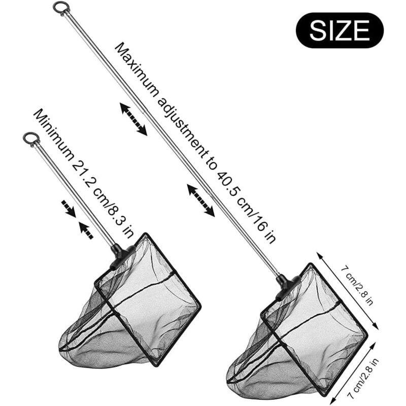 Adjustable Telescopic Fishing Net for Aquarium, Extendable Handle Fishing Landing Net, Mini Foldable Net for V1237-ZY-203-3543