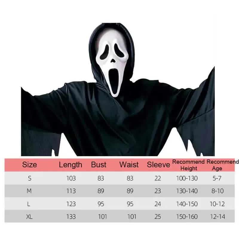 Scream Ghost Face Costume for Kids Halloween Costume XL_yux V1237-ZY-203-3577