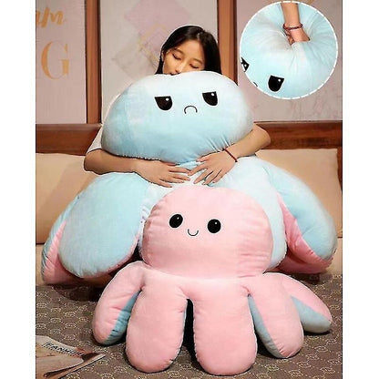 Double-sided blue octopus plush toy, large plush octopus pillow toy blue - Perfect Blue 90cm-max Blue 90cm V1237-ZY-203-3581