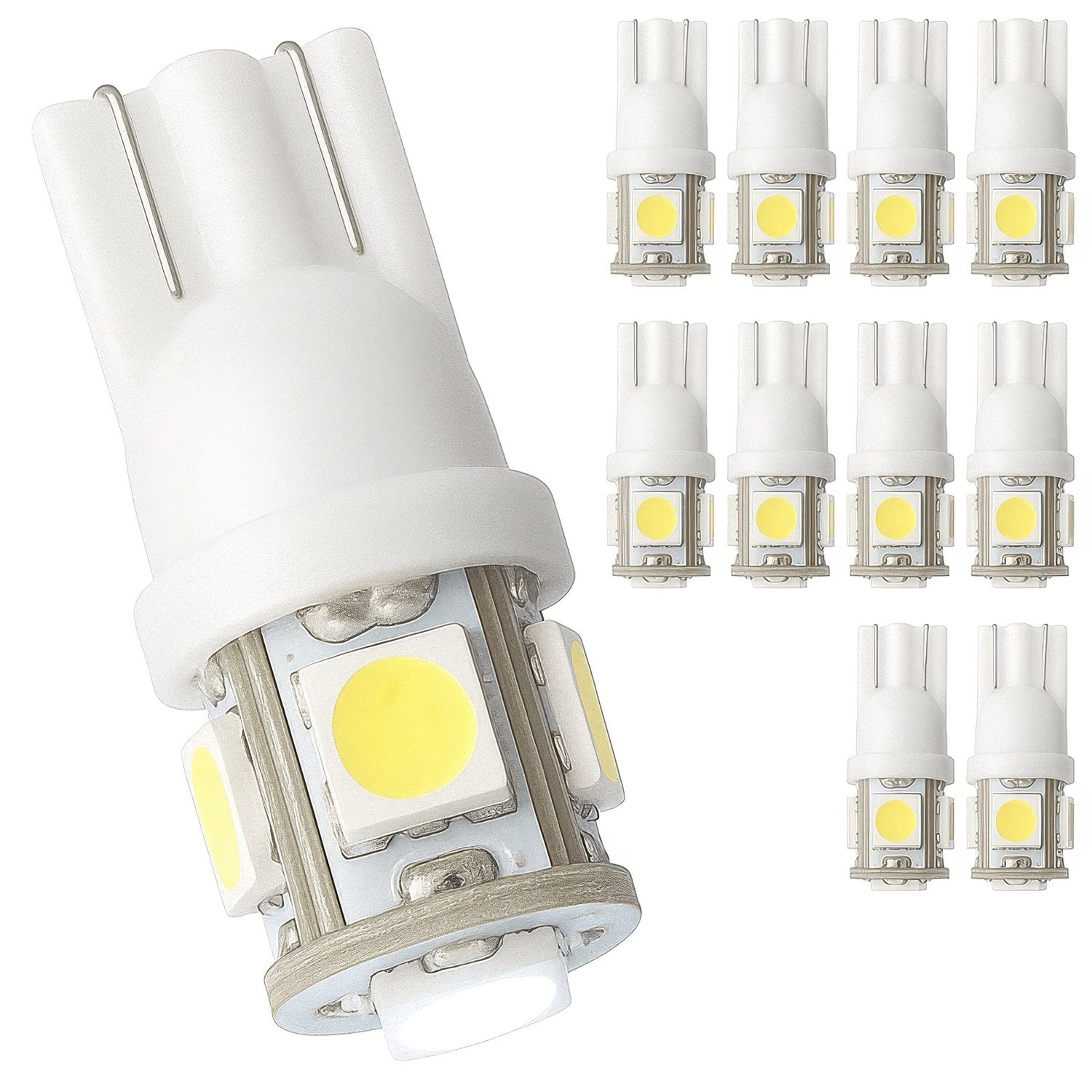 10-pack - T10 W5W White Diode Bulbs LED Bulbs White White V1237-ZY-203-3594