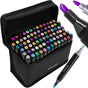 80-pack - Marker Pens with Case - Double-sided - Pens Multicolor multicolor V1237-ZY-203-3598