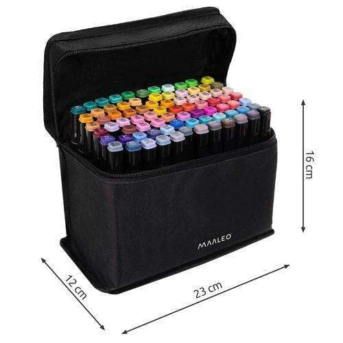 80-pack - Marker Pens with Case - Double-sided - Pens Multicolor multicolor V1237-ZY-203-3598