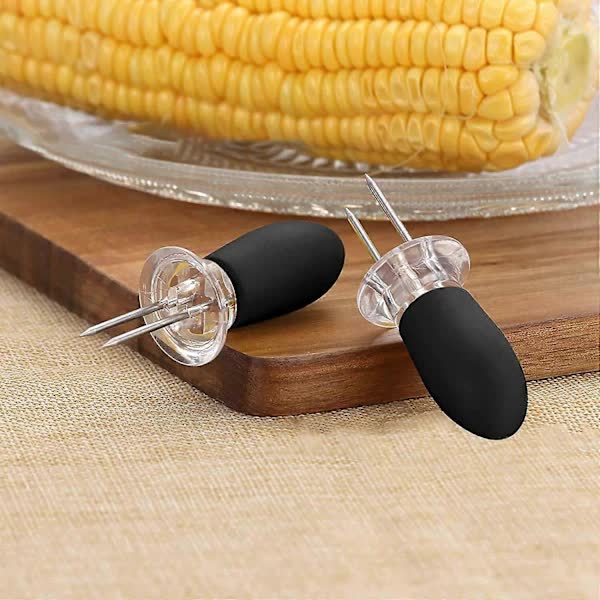 pcs Stainless Steel Corn Forks, Corn Rack, Corn Cob, Kitchen Utensils, Small Round Head, Grill Corn Black V1237-ZY-203-3605
