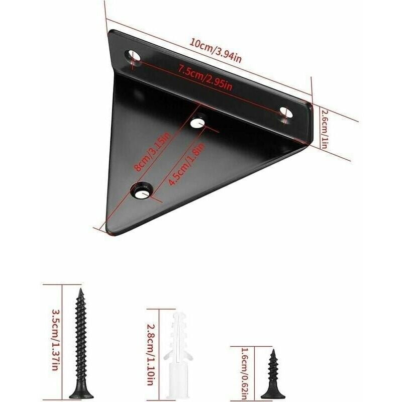 pcs Floating Shelf Brackets, Invisible Triangle Wall Shelf Brackets, Metal Wall Shelf Brackets for Shelves V1237-ZY-203-3626