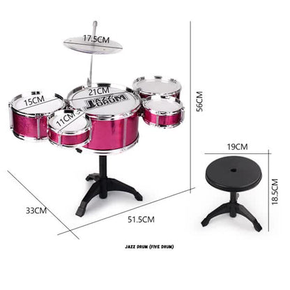 Drum Set for Toddlers Tough Impact Resistant Drums Detachable Drum Instrument Red Oversized Drum Set V1237-ZY-203-3631