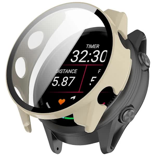 For Garmin Forerunner 970 Watch Case WANLONFENG PC Frame Protection with Tempered Glass Screen Protector - V1237-ZY-203-3637