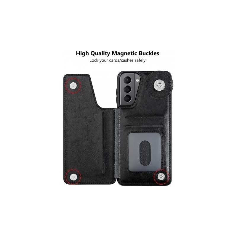 Samsung S22 Shockproof Case Card Holder 3-COMPARTMENT Flip Black_yux V1237-ZY-203-3666
