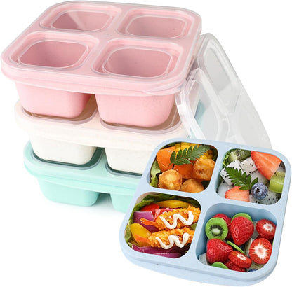 4-pack snack boxes with compartments, snack containers for kids and adults, 4-compartment bento lunch boxes V1237-ZY-203-3681