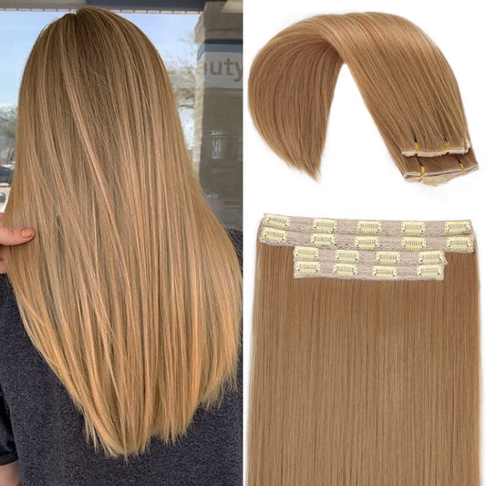 Straight Hair Extensions Clip in Long Synthetic Hair Extensions 20 Inch Thick Hair Extensions for Women (20 V1237-ZY-203-3683