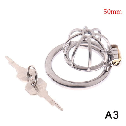 Stainless Steel Metal Cock Chastity Cage Device Restraint 50mm V1237-ZY-203-3690