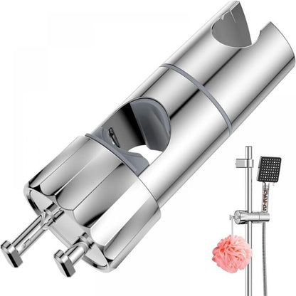 Adjustable Shower Head with 2 Hooks for 16-27mm Shower Rod, Wall Mounted Chrome Hand Shower Holder V1237-ZY-203-3691