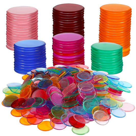 500 pcs Plastic Bingo Tiles, Round Tiles, Bingo Game Markers, Playing Cards, Counting Games, Accessories V1237-ZY-203-3707
