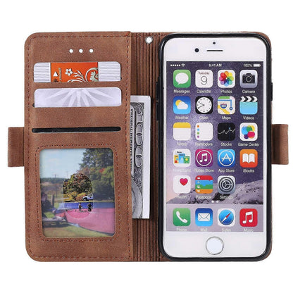 For iPhone 16e Case RFID Blocking Wallet Stand Leather Phone Case Multicolor Green Multicolor Green V1237-ZY-203-3729