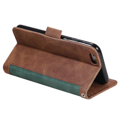 For iPhone 16e Case RFID Blocking Wallet Stand Leather Phone Case Multicolor Green Multicolor Green V1237-ZY-203-3729