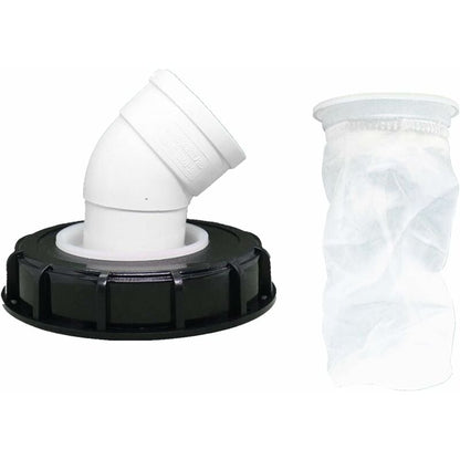 45 degrees IBC Water Filter with Lid, 163mm Nylon Rainwater Filter, Washable, Compatible with IBC Water Tank V1237-ZY-203-3735