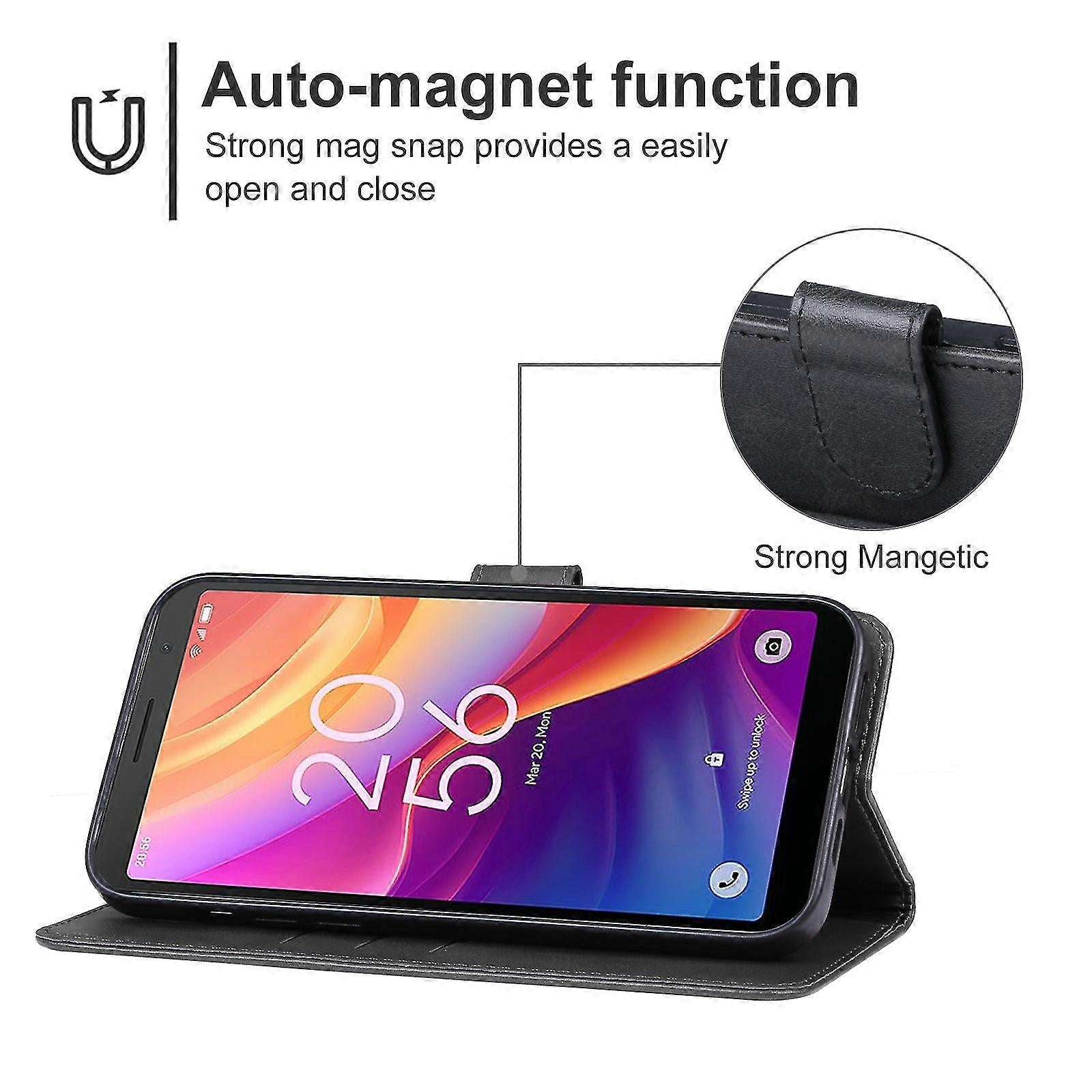 Leather Case for TCL 501 Black V1237-ZY-203-3749