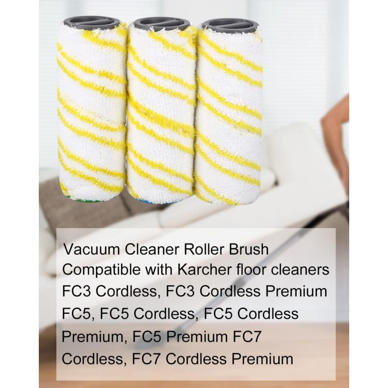 Replacement Rolls for Karcher FC7 FC5 FC3D FC3 (Yellow) (4) V1237-ZY-203-3778