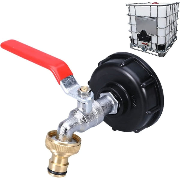 1000l tank tap with garden hose adapter, S60x6 IBC tap connection V1237-ZY-203-3810