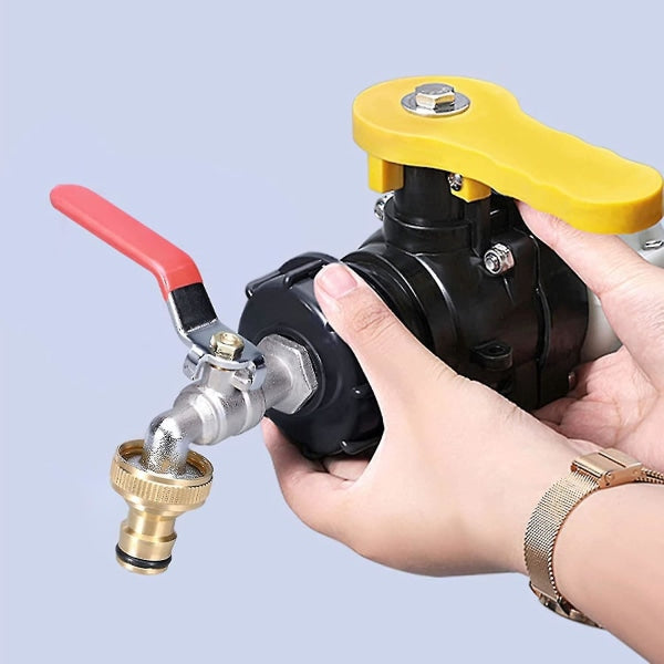 1000l tank tap with garden hose adapter, S60x6 IBC tap connection V1237-ZY-203-3810