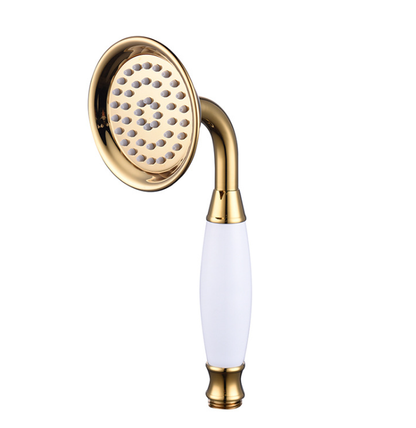 Brass and ceramic shower head, gold, round hand shower, narrow V1237-ZY-203-3821