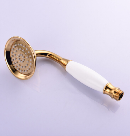 Brass and ceramic shower head, gold, round hand shower, narrow V1237-ZY-203-3821