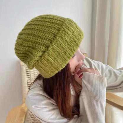 Knitted Hat Baggy Slouchy Ribbed Stretchy Warm - Solid Color Autumn Winter Women Men V1237-ZY-203-3826