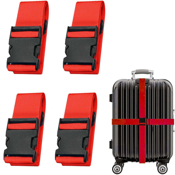 Suitcase 4-piece Luggage Strap Luggage Strap Set Cross Luggage Strap Adjustable Suitcase Strap Buckle V1237-ZY-203-3838