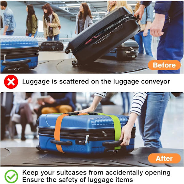 Suitcase 4-piece Luggage Strap Luggage Strap Set Cross Luggage Strap Adjustable Suitcase Strap Buckle V1237-ZY-203-3838