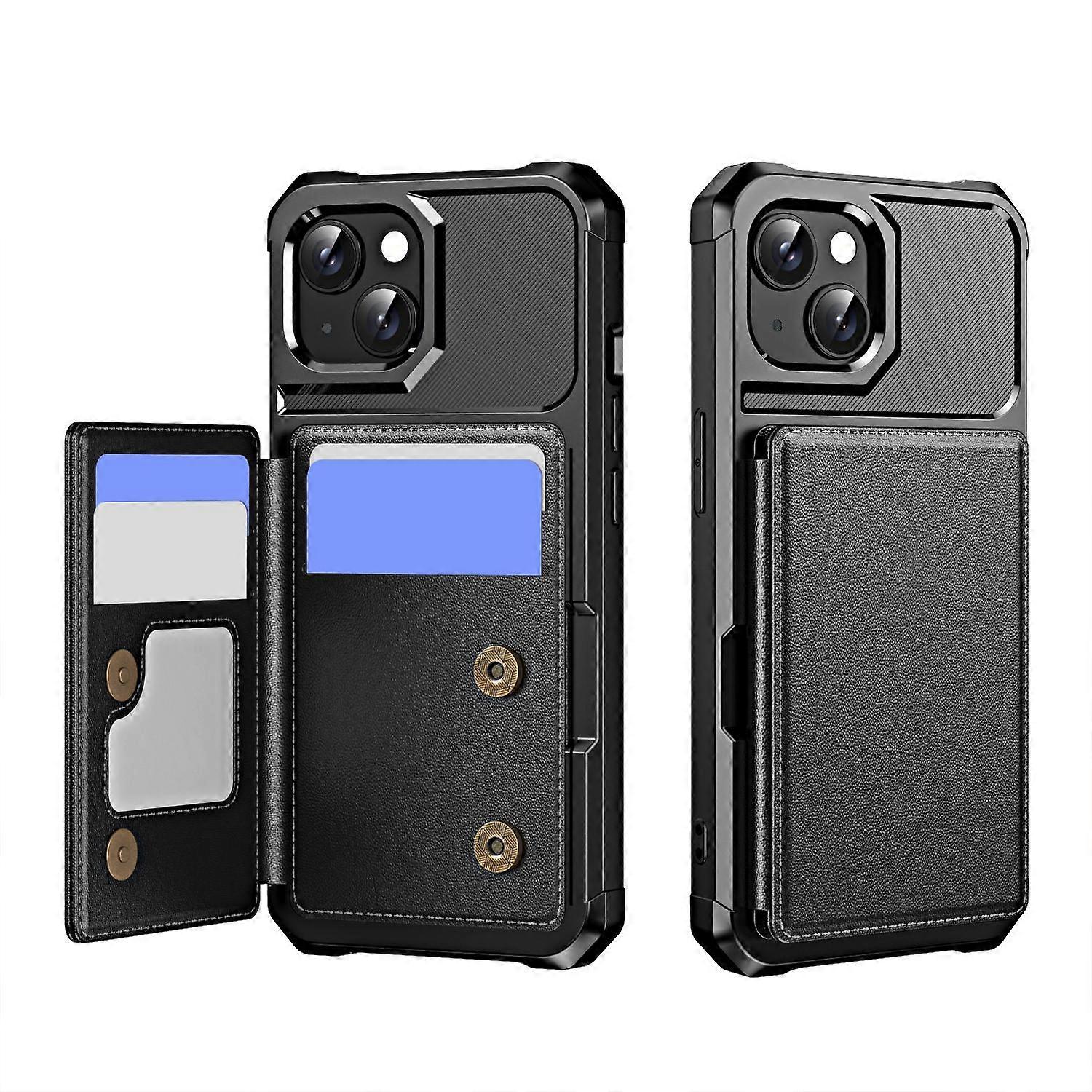 Horizontal Flip Card Slot Leather Phone Case For iPhone 14 Plus V1237-ZY-203-3842