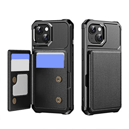 Horizontal Flip Card Slot Leather Phone Case For iPhone 14 Plus V1237-ZY-203-3842