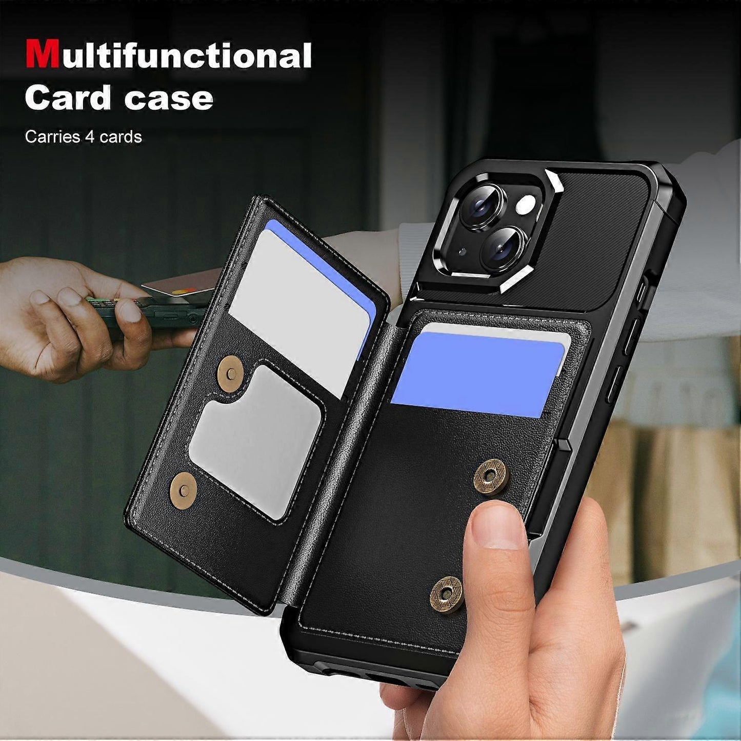 Horizontal Flip Card Slot Leather Phone Case For iPhone 14 Plus V1237-ZY-203-3842