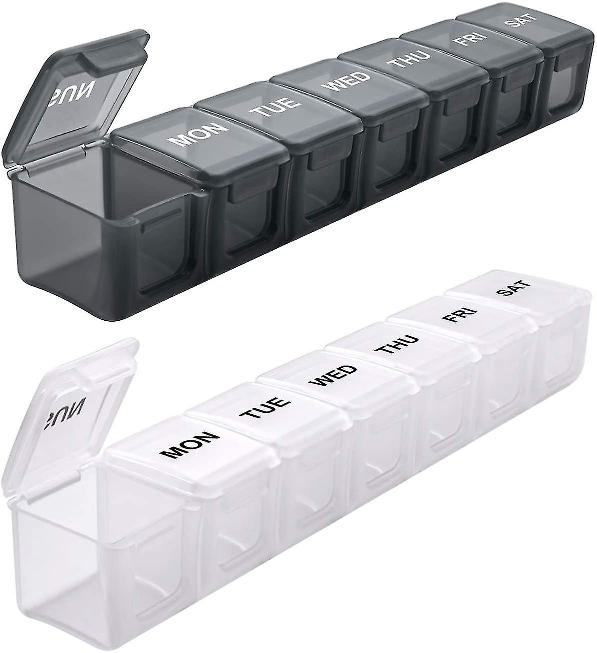 pcs Oversized Weekly Pill Organizer Box 2-pack, You Can Carry The Daily Pill Box Oversized Every Week V1237-ZY-203-3857