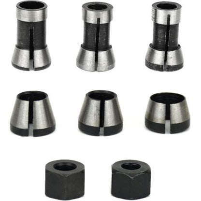 Milling Chuck - Set of 6, Countersunk Collet (6 mm, 6.35 mm, 8 mm), Router Collet, Collet Adapter V1237-ZY-203-3867