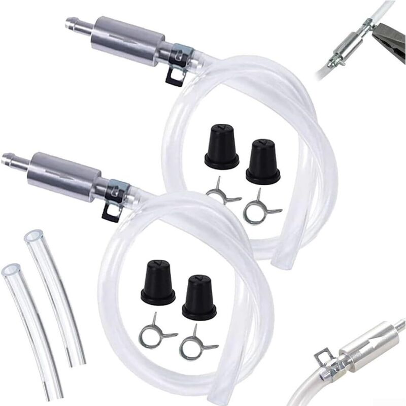 Professional Brake Bleed Tool Set with Check Valve and Metal Hose Clamps for Vehicle Hydraulic Brake System V1237-ZY-203-3889