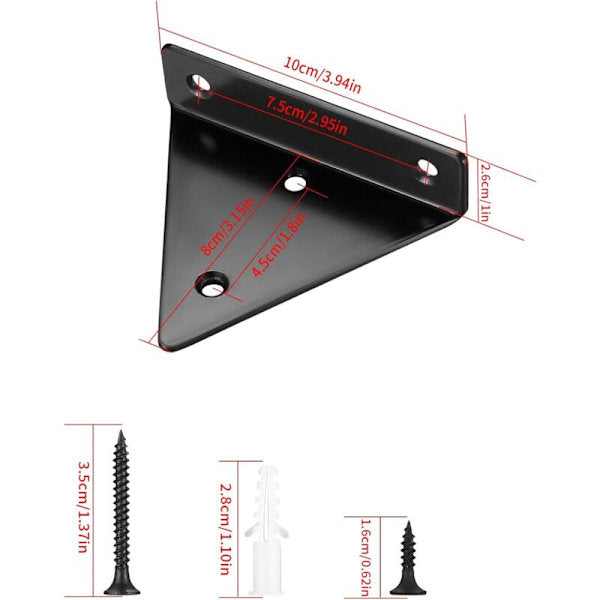 Floating shelf brackets, invisible triangular edges. V1237-ZY-203-3895