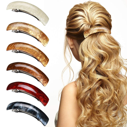 pcs Hair Clips for Women Hair Clips Hair Accessories Large French Hairpins Retro Hair Clip, 6 Colors (Classic V1237-ZY-203-3896