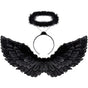 Black wings and halo devil wings for kids black wing feather wings for Halloween V1237-ZY-203-3900