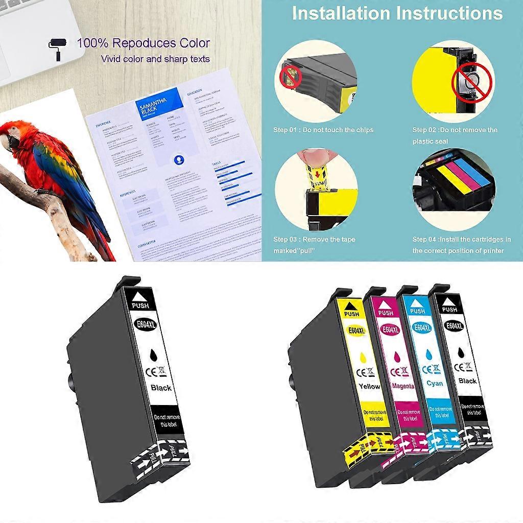 604XL Ink Cartridge for Expression Home XP-2200 XP-2205 Vivid Colors Ink V1237-ZY-203-3911
