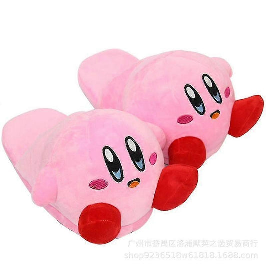 Cartoon Kawaii Cute Autumn and Winter Plush Slippers Anime Game Ambient Kirby Home Warm Cotton Shoes - V1237-ZY-203-3913